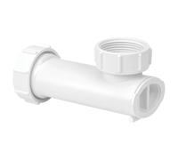 McAlpine 1¼" Plastic Basin Space Saver with Self-Closing Waste Valve | White | 130.4mm x 58.2mm
