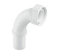 McAlpine 1" Pushfit 90 Knuckle Overflow Bend x BSP Coupling Nut T5