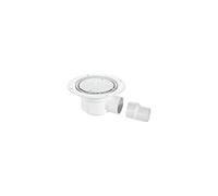 McAlpine TSG50WH-NSC 50mm Water Seal Trapped Gully, Clamp Ring & Cover Plate, 2" Horizontal Outlet & 2" x 1.5" Socket Reducer in White McAlpine White