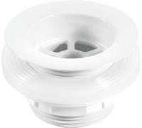 McAlpine W4 Backnut Bath Waste: 70mm White Plastic Flange x 1½" Tail: Unslotted: White PVC Plug