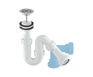 Mcalpine 75mm Water Seal All One Basin Trap With With Centre Pin Waste Multifit Compression Outlet Durable Polypropylene Sp10W