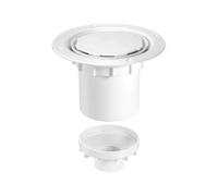 McAlpine TSG2WH-NSC 75mm Water Seal Trapped Gully, Clamp Ring and Cover Plate, 110mm or 2" Vertical Solvent Spigot Outlet