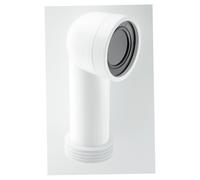 McAlpine 90° Bend Adjustable Length Rigid WC Pan Connector | White | Polypropylene
