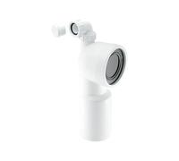 McAlpine 90 Degree Bend Adjustable Length Rigid WC Connector with Vent Boss WC-CON9V