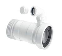 McAlpine 90mm Straight Flexible WC Pan Connector with Vent Boss 140-310mm Length WCF23SV