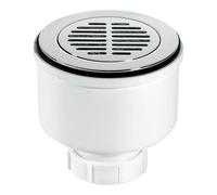 McAlpine 90mm x 50mm Shower Trap - 2" Universal Vertical Outlet & Removable Flange - ST90CPB-S-V