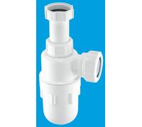 McAlpine A10A 75mm Water Seal Adjustable Inlet Bottle Trap with Multifit Outlet 1.25" in White McAlpine White