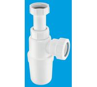 McAlpine AA10 Adjustable Inlet Slim Bottle Trap, White