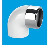 McAlpine ABS32/35A-CB 90 Degree Bend CP Brass x ABS Connector, White