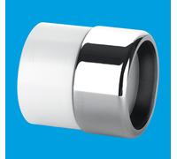 McAlpine ABS32/35G-CB Chrome Plated Brass Compression Straight Connector x ABS Solvent Weld in White McAlpine White