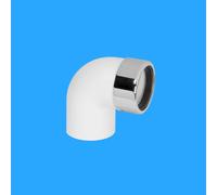 McAlpine ABS42/43A-CB 90° Chrome Plated Brass Compression Bend x ABS Solvent Weld in White McAlpine White