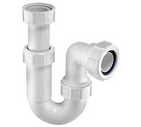 McAlpine ASA10 11/4 inch x 75mm Water Seal Adjustable Inlet Tubular Swivel 'P' Trap with Multifit Outlet, White