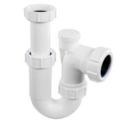 Mcalpine ASA10V-FS 75mm Water Seal Adjustable Inlet Tubular Swivel Anti-Syphon (Silentrap) 'P' Trap Universal Outlet Fixed Stalk