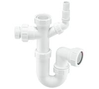 ASC10-CO 75mm Water Seal 1.5" Multifit Outlet Tubular Swivel Sink Trap with 19/23mm pipe connection McAlpine White One Size