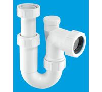 McAlpine ASC10V 75mm Water Seal Adjustable Inlet Tubular Swivel Anti-Syphon (Silentrap) 'P' Trap with Universal Outlet in White McAlpine White