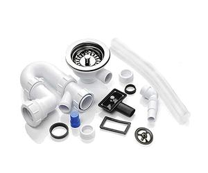 Mcalpine Astini, RAK, Rangemaster 1.0 Bowl Chrome Waste & Plumbing Kit Overflow WPAK2NP