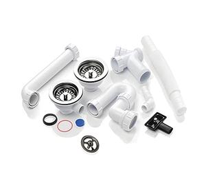 Mcalpine Astini, RAK, Rangemaster 1.5 Bowl Chrome Waste, Overflow & Plumbing Kit WPAK3NP