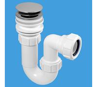McAlpine Basin Clicker Waste & Tubular Trap 1.25" White BK2