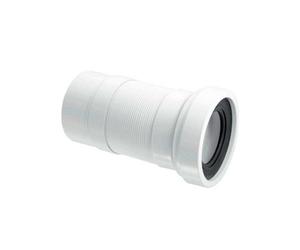 Mcalpine Bathroom Inlet Plain End Outlet Straight Flexible Wc Pan Connector Medium Length White Finish Wc-F23P Polypropylene