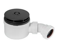 Mcalpine Bathroom Universal Round Shallow Removable Flange Shower Tray Trap For 90mm Waste Hole Matt Black Polypropylene