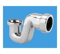 McAlpine BATHTRAP50-CPB 50mm Water Seal Chrome Plated Brass Bath Trap with 1½" Universal Outlet