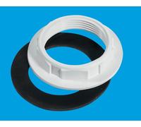 McAlpine BN2 White Plastic Backnut with Rubber Washer 1.5" BSP McAlpine White