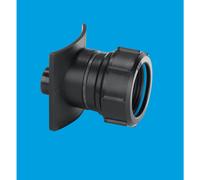 McAlpine BOSS82TCAST-BL Black Mechanical Two Piece Cast Iron Soil Pipe Boss Connector to suit 22mm drill size, supplied with fixing tool McAlpine Black