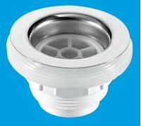 McAlpine BSW10 1½" Backnut Bath Waste: 70mm Stainless Steel Flange x 1½" Tail: Unslotted: Plug