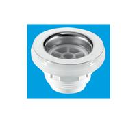 McAlpine BSW10 1½" Backnut Bath Waste: 70mm Stainless Steel Flange x 1½" Tail: Unslotted: Plug