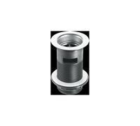 Mcalpine Bsw12C 1.25" Black Plastic Slotted Basin Waste - Backnut Model 60mm Stainless Steel Flange X 3.5" Tail With Pvc Plug