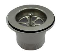 BSW21P Centre Pin Sink Waste: 85mm Stainless Steel Flange with Plug McAlpine Silver One Size