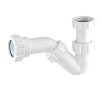McAlpine BT1 19mm Water Seal Adjustable Inlet Tubular Swivel 'P' Trap with M in White McAlpine White