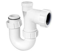 McAlpine BT3V Tubular Swivel Low Inlet 'P' Trap with Anti-Syphon Valve. (Silentrap) in White McAlpine White