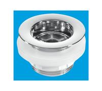 McAlpine BW5 1½" Backnut Bath Waste: 70mm Chrome Plated Plastic Flange x 1½" Tail: Unslotted: Plug