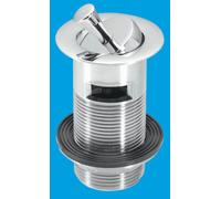 McAlpine BW60SPH-CB 1.25" Chrome Plated Brass Basin Waste - Backnut Model: 60mm Flange x 3.5" Tail with Swivel Handle Plug in Silver McAlpine Silver