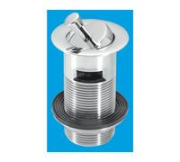 McAlpine BW60SPH-CB 1¼" Chrome Plated Brass Basin Waste - Backnut Model: 60mm Flange x 3½" Tail with Swivel Handle Plug