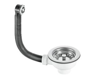 McAlpine BWSTOFSS 1.5" Basket Strainer Waste & Overflow - 113mm Stainless Steel Flange, Stemball Plug