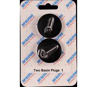 McAlpine CARD-1 Two Basin Plugs - BP3T - Black PVC Plug 1½" with triangle (for 1¼" waste) x 2