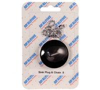 McAlpine CARD-5 Sink Drainage Rubber Black Plug & Sturdy Metal Chain - BP4 + CH5 McAlpine Black