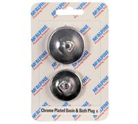 McAlpine CARD-6 Chrome Plated Basin & Bath Plastic Plug with Rubber Seal - CP1 + CP2
