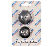 McAlpine CARD-6 Chrome Plated Basin & Bath Plugs - CP1 + CP2 + P-CPTOGGLE in Silver McAlpine Silver
