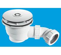 McAlpine Chrome on Plastic Waste 110mm Flange & Cover 90 x 50mm 1.5" ST90CP10-HP2 in White McAlpine White