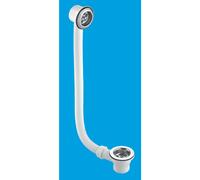 McAlpine Chrome Plated Combined Bath Waste & Overflow 1.5" FBW2P in White McAlpine White