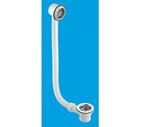 McAlpine FBW2P SS Grating Bath Combined Waste and Overflow Connector, White
