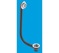 McAlpine Chrome Plated Combined Bath Waste & Overflow with Centre Pin Fixing 1.5" FBW2PC in Silver McAlpine Silver