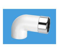 McAlpine Chrome Plated Elongated Brass to ABS 90 Degree Conversion Elbow 32mm ABS32/35A-CB -L