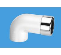 McAlpine Chrome Plated Elongated Brass to ABS 90 Degree Conversion Elbow 32mm ABS32/35A-CB -L in Silver McAlpine Silver