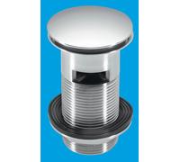 McAlpine Chrome Plated Slotted Clicker Basin Waste with Mushroom Top 1.25" CW60-CB in Silver McAlpine Silver