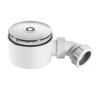 McAlpine Chrome Shallow Shower Trap | White | Polypropylene body/Chrome Plated Plastic flange | 90mm