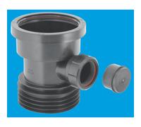 McAlpine DC1-BL-BO Black 4"/110mm Drain Connector with Boss